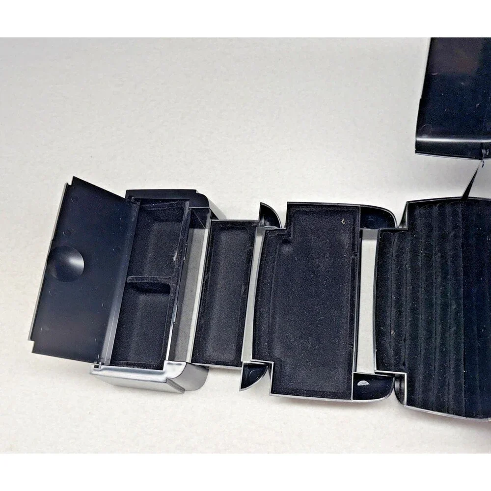 The Jewel Kit Vintage 1980s Black Expandable Fold Out Jewelry Box Mirror Retro